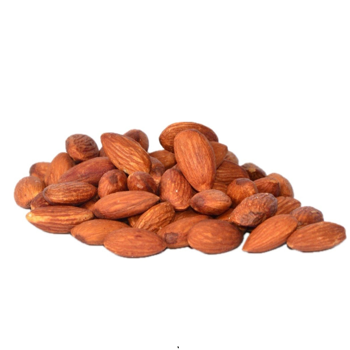 Salted almonds with light brown color, crunchy and savory snack.