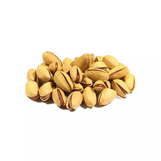 Organic crunchy saffron flavored salted pistachio nuts