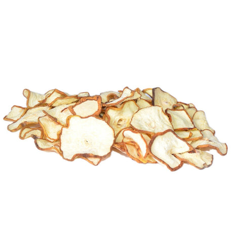 Dried Australian Nashi pear pieces with a crisp-sweet flavour, tender chewy texture, and natural fruit aroma.