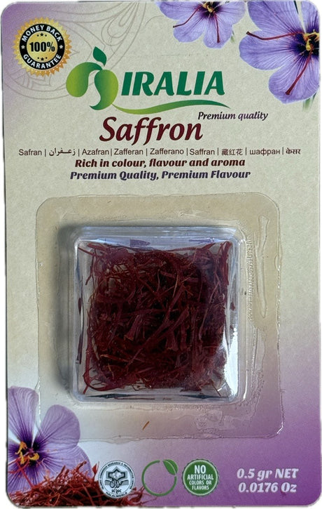 Premium saffron threads – aromatic red strands for cooking, rice dishes, desserts and teas.