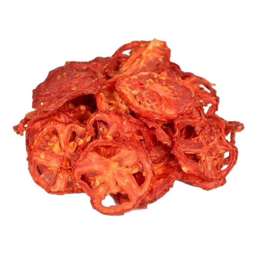 Australian dried tomato slices with rich red colour and chewy texture